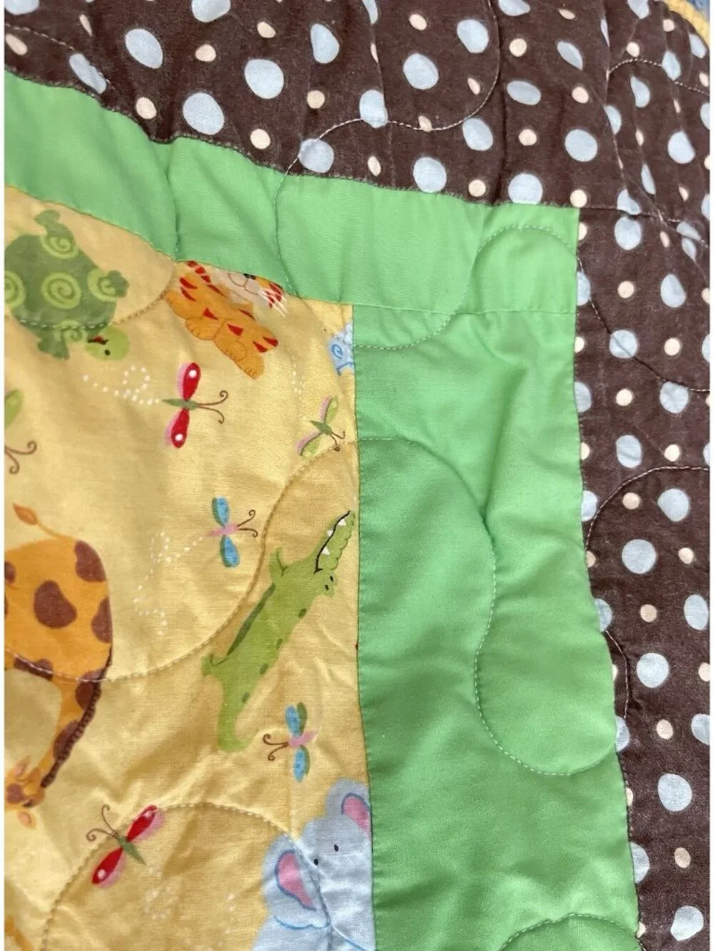 Handmade Safari Crib Quilt 51x37 Jungle Animals Quilters Guild Colorado Springs